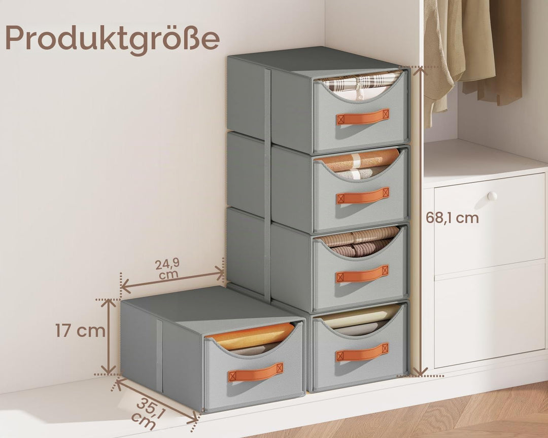 Homsorout Schubladenschrank Ordnungssystem - 4 Stück Aufbewahrungs Schubladenboxen Aufbewahrungsbox