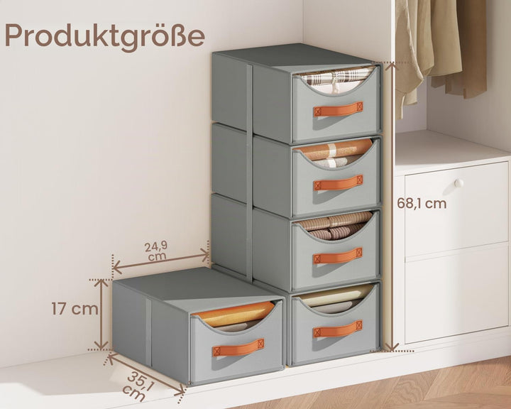 Homsorout Schubladenschrank Ordnungssystem - 4 Stück Aufbewahrungs Schubladenboxen Aufbewahrungsbox