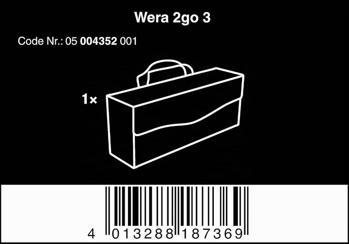 Wera 05004357001 2go 2 XL Werkzeug-Container &amp; 2go 3 Werkzeug-Box, 130 x 325 x 80 mm, 1 Stück, 05004