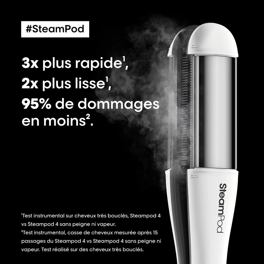 STEAMPOD 4 – Glätteisen mit Dampf-Lockenstab – 95% weniger Schäden – 3 x + schnelles Styling – 3 Tem