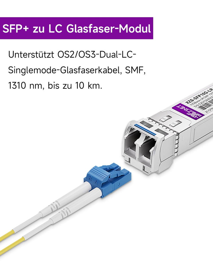 10GBASE-LR SFP+ Transceiver, 10G SFP+ zu LC Singlemode Fiber Modul für Cisco SFP-10G-LR, Ubiquiti Un