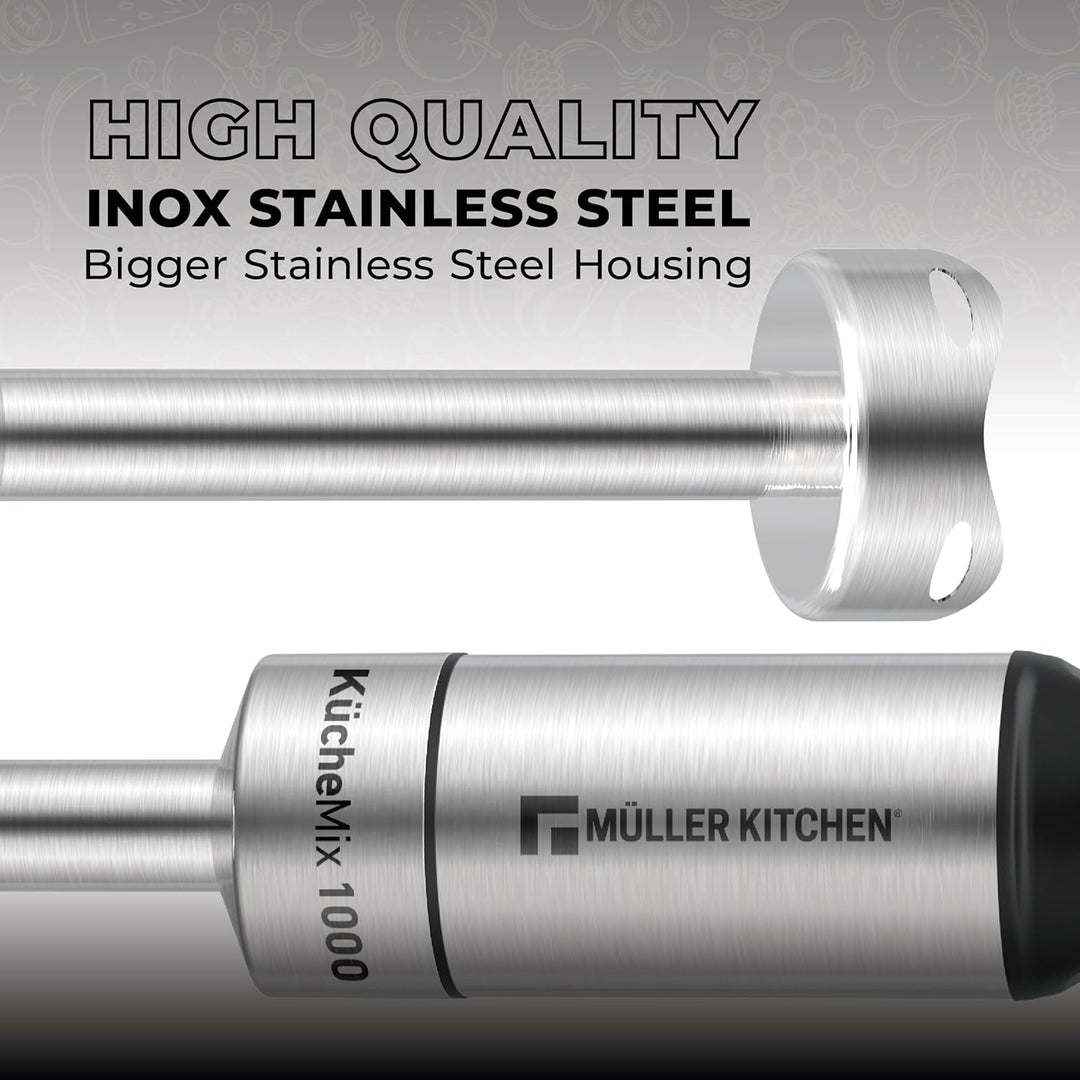 Muller Kitchen MK-6071 Stabmixer (1000 W, Gehäuse und Klinge aus Edelstahl, leiser Motor, ergonomisc