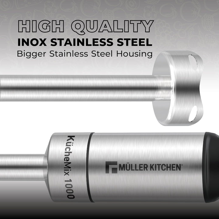 Muller Kitchen MK-6071 Stabmixer (1000 W, Gehäuse und Klinge aus Edelstahl, leiser Motor, ergonomisc