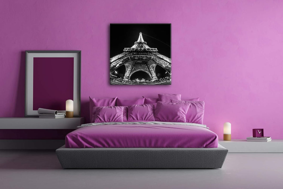deyoli riesiger Eiffelturm in Paris im Format: 70x70 Effekt: Schwarz&Weiss als Leinwandbild, Motiv a