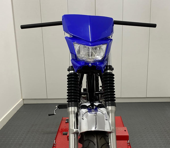 Alchemy Parts Motorrad Scheinwerfer - Streetfighter & Supermoto - Blau - 12V 35W