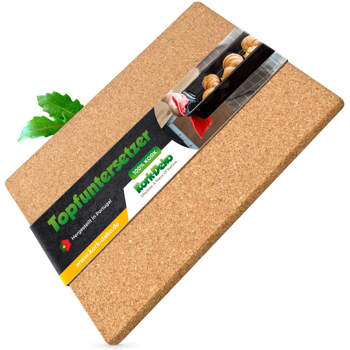 XXL Topfuntersetzer aus Kork | rechteckig: 45x30 cm | für extra grosse Töpfe, Auflaufformen, Pfannen