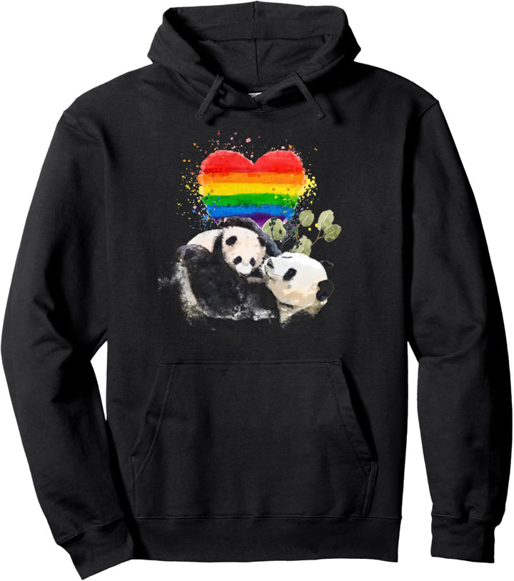 LGBT schwul lesbisch Stolz, Regenbogen Herz Liebe, Panda Bär Pullover Hoodie