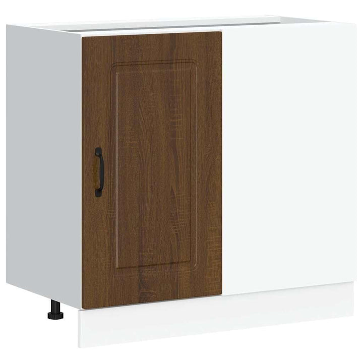 vidaXL Küchenunterschrank Kalmar Braun Eichen-Optik Holzwerkstoff, Spülenunterschrank, Schrank Küche