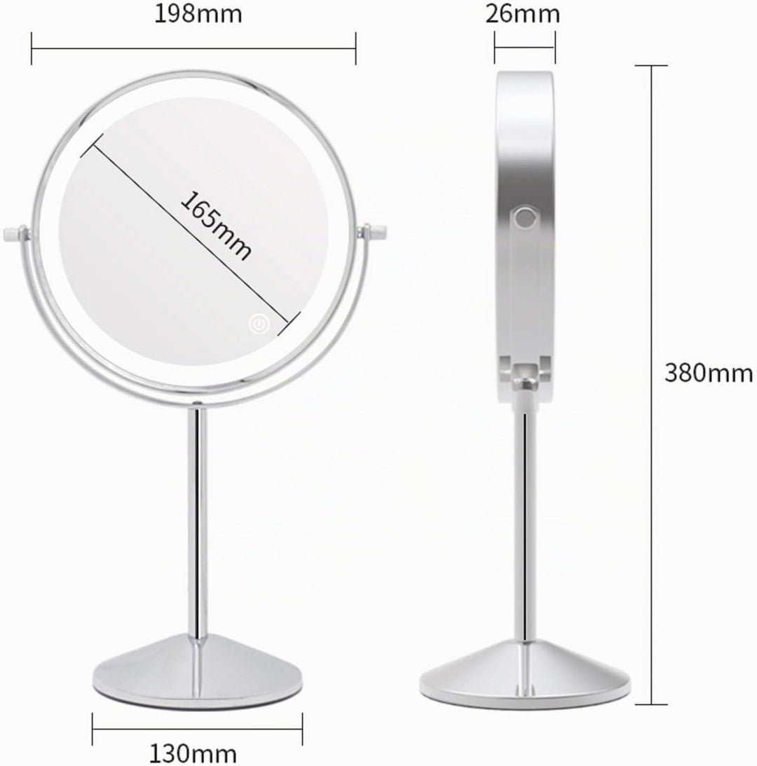 Micacorn Schminkspiegel Doppelseitig 1X 7X Vergrösserter Vanity Makeup Spiegel mit LED Lleichtem USB