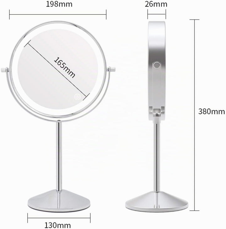 Micacorn Schminkspiegel Doppelseitig 1X 7X Vergrösserter Vanity Makeup Spiegel mit LED Lleichtem USB