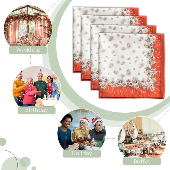 Maison d' Hermine Stoffservietten 4er Set aus 100% Baumwolle Wiederverwendbare Stoffservietten Weihn