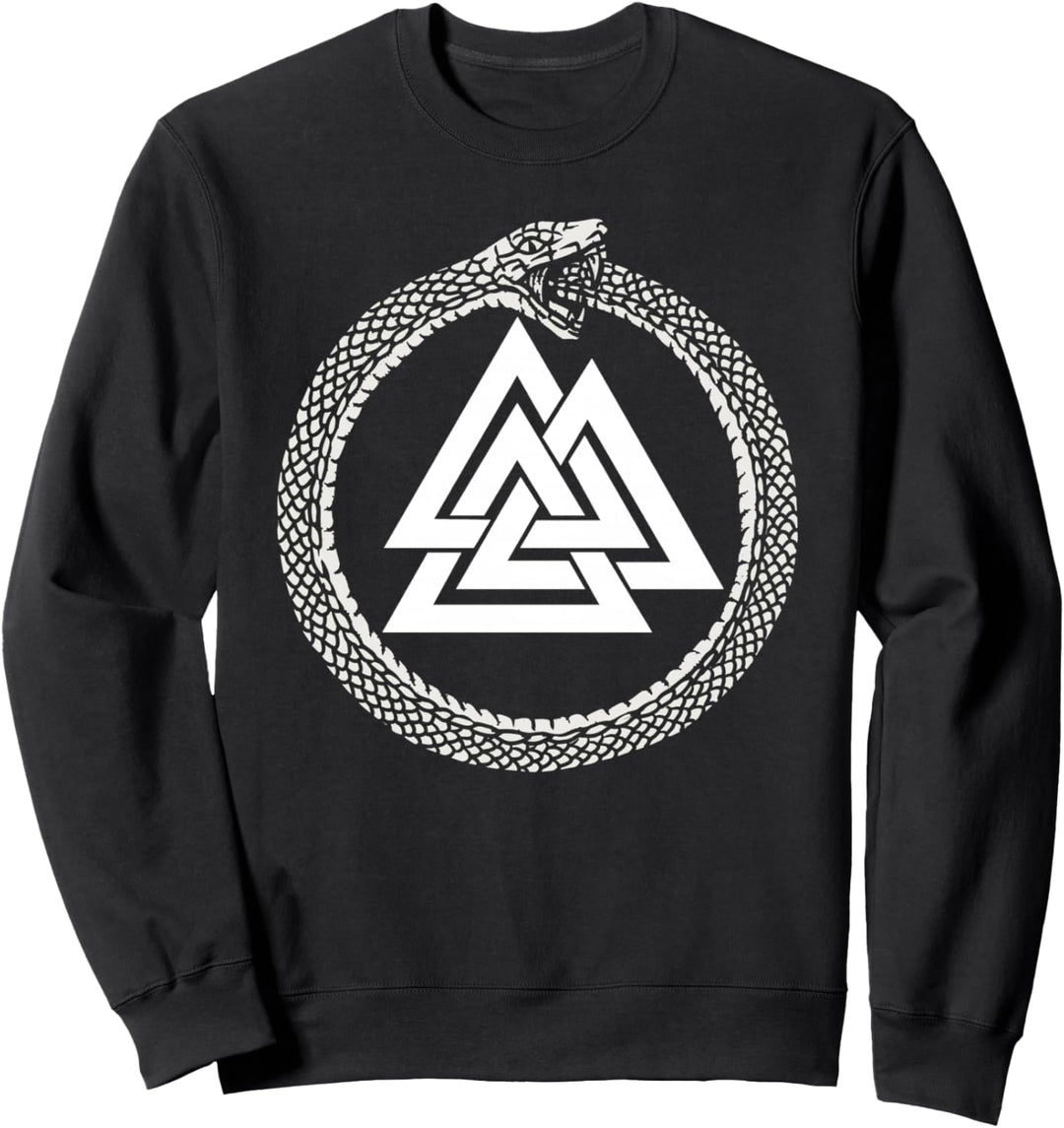 Mystischer Ouroboros - Altes Wikingersymbol Valknut Sweatshirt