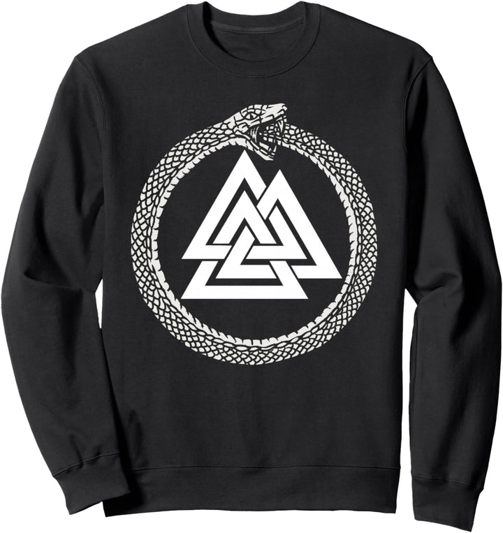 Mystischer Ouroboros - Altes Wikingersymbol Valknut Sweatshirt