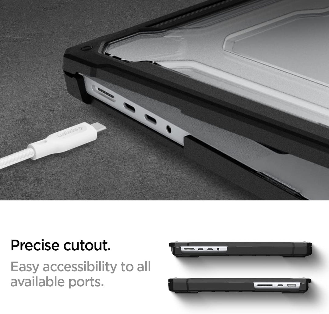 Spigen Rugged Armor Hülle MacBook Pro 14" Zoll Case Kompatibel mit M3 / M3 Pro / M3 Max / M2 Pro / M