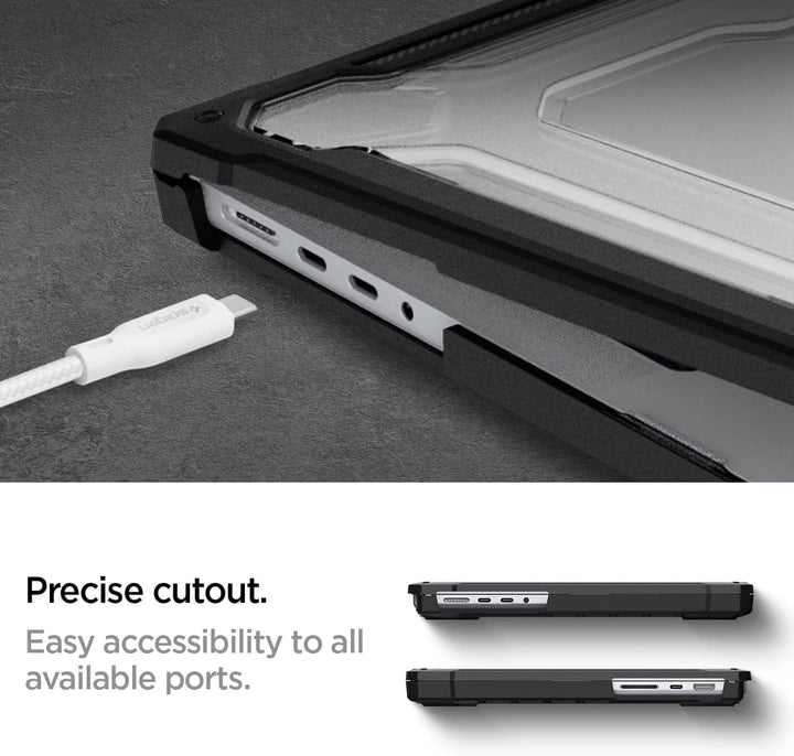 Spigen Rugged Armor Hülle MacBook Pro 14" Zoll Case Kompatibel mit M3 / M3 Pro / M3 Max / M2 Pro / M