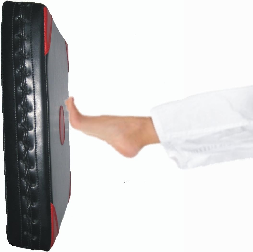 BAY WALL Catcher Wandschlagpolster 34 x 34 cm weiss schwarz Leder PU Sport Makiwara aus Kunstleder W