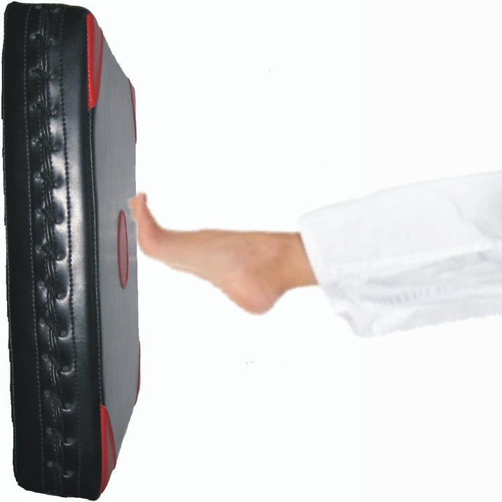BAY WALL Catcher Wandschlagpolster 34 x 34 cm weiss schwarz Leder PU Sport Makiwara aus Kunstleder W