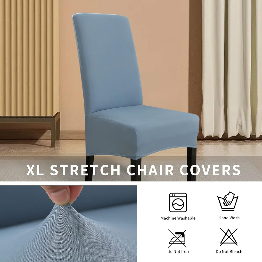 Lydevo Stuhlhussen XL 6er Set Stretch Stuhlhussen Schwingstühle XL für Esszimmerstühle Spandex Unive