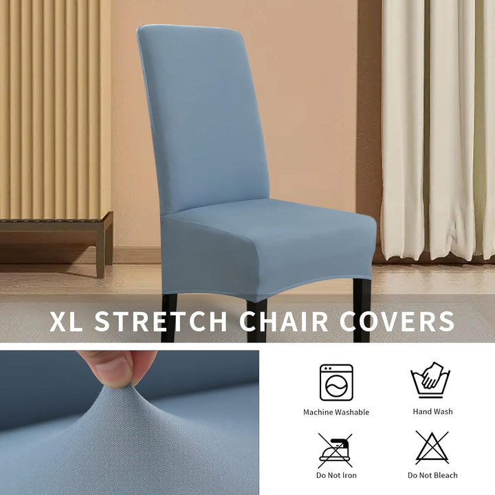 Lydevo Stuhlhussen XL 6er Set Stretch Stuhlhussen Schwingstühle XL für Esszimmerstühle Spandex Unive