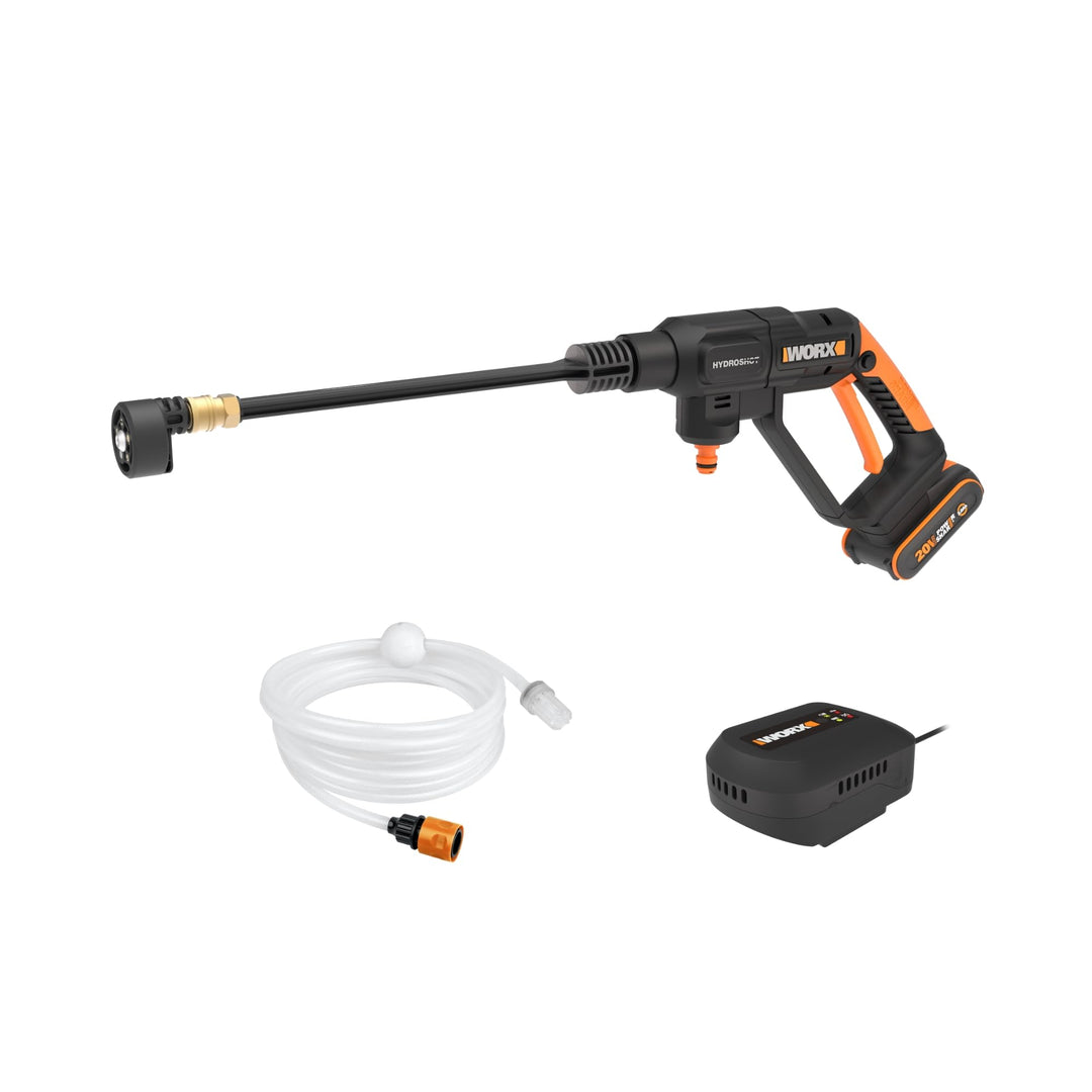 WORX WG621E Akku Hochdruckreiniger 20V, 24 bar, 185 l/h, selbstansaugend, 5 Sprühmodi Dank 5-in-1 Dü