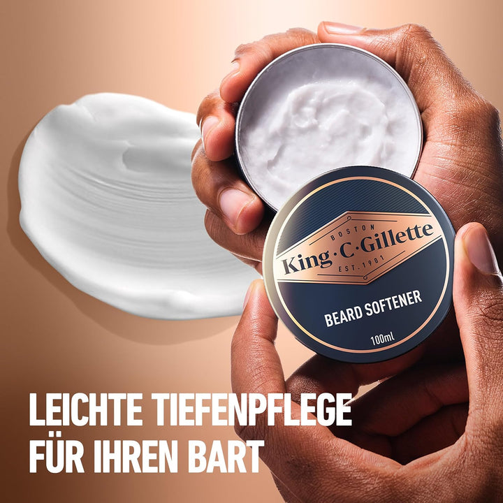 King C. Gillette Geschenkset Bartpflege Essentials: 350 ml Waschgel für Bart- und Gesichtpflege + 10