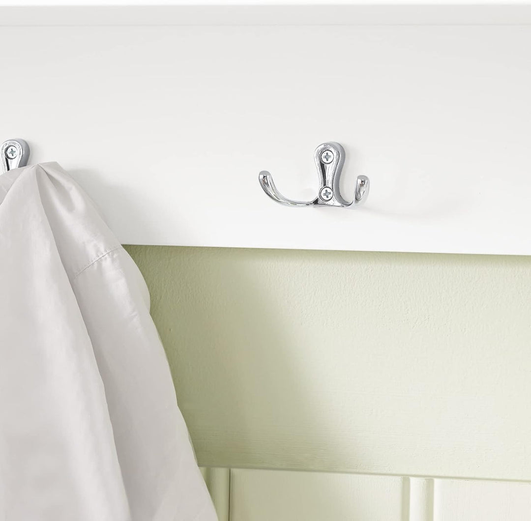 SoBuy FRG282-W Wandgarderobe Flurgarderobe Kleiderhaken Hängeregal mit 3 Körben und 5 Haken Garderob
