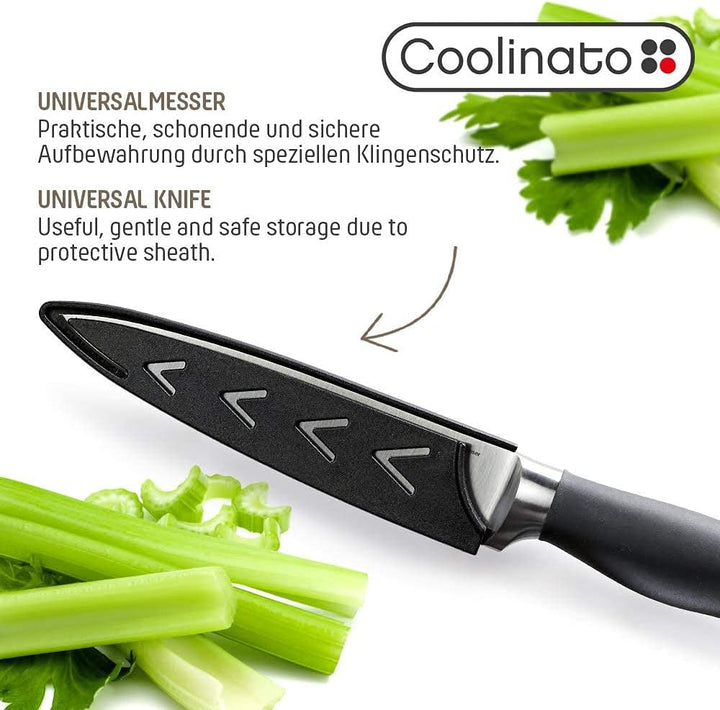 Profi Küchenmesser - Universalmesser 15cm, extrem scharf, Japanischer Klingenstahl, Soft Grip Griff,