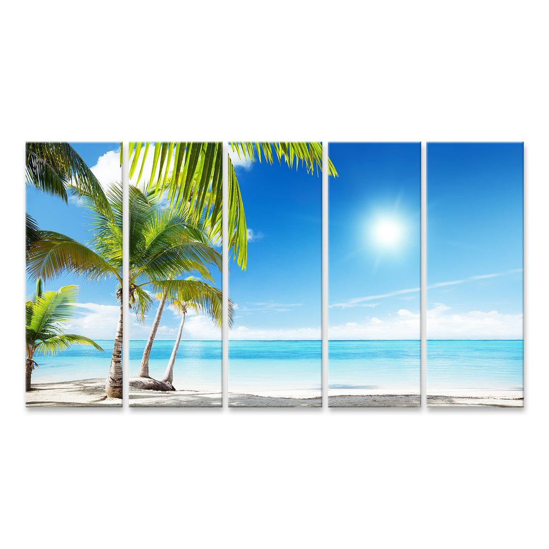 islandburner Bild auf Leinwand Karibisches Meer Strand Unter Palmen Bilder Wandbilder Poster Leinwan