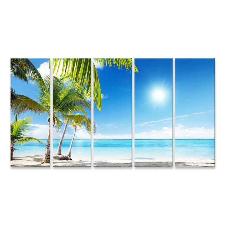 islandburner Bild auf Leinwand Karibisches Meer Strand Unter Palmen Bilder Wandbilder Poster Leinwan
