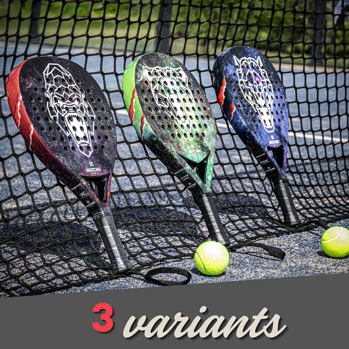 Matchu | Padel Schläger | Unisex | 100% Carbon-Rahmen, Glasfaser-Deckschicht und weicher Eva-Schaum