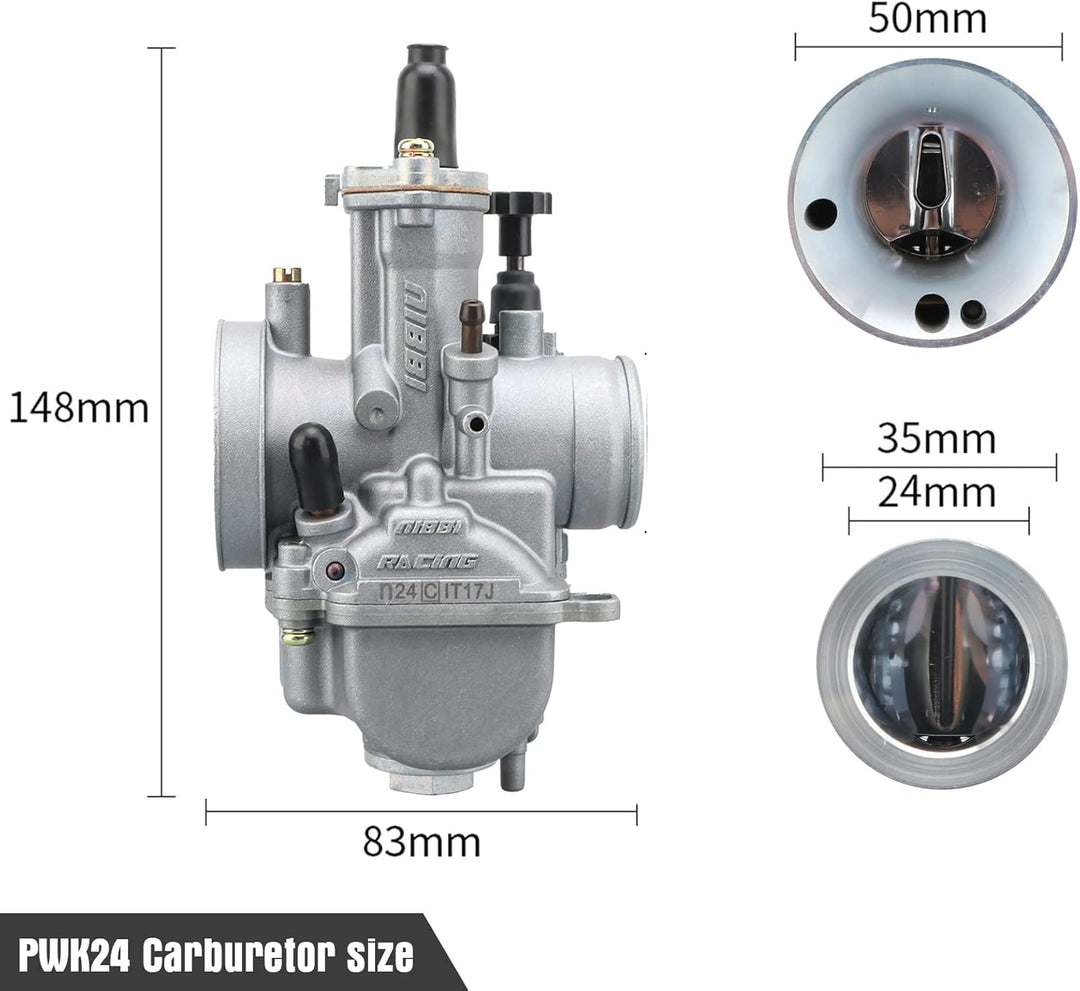NIBBI PWK 24MM Vergaser mit drei Hauptdüsen und einem Pilotstrahl des Performance Racing Vergasers f
