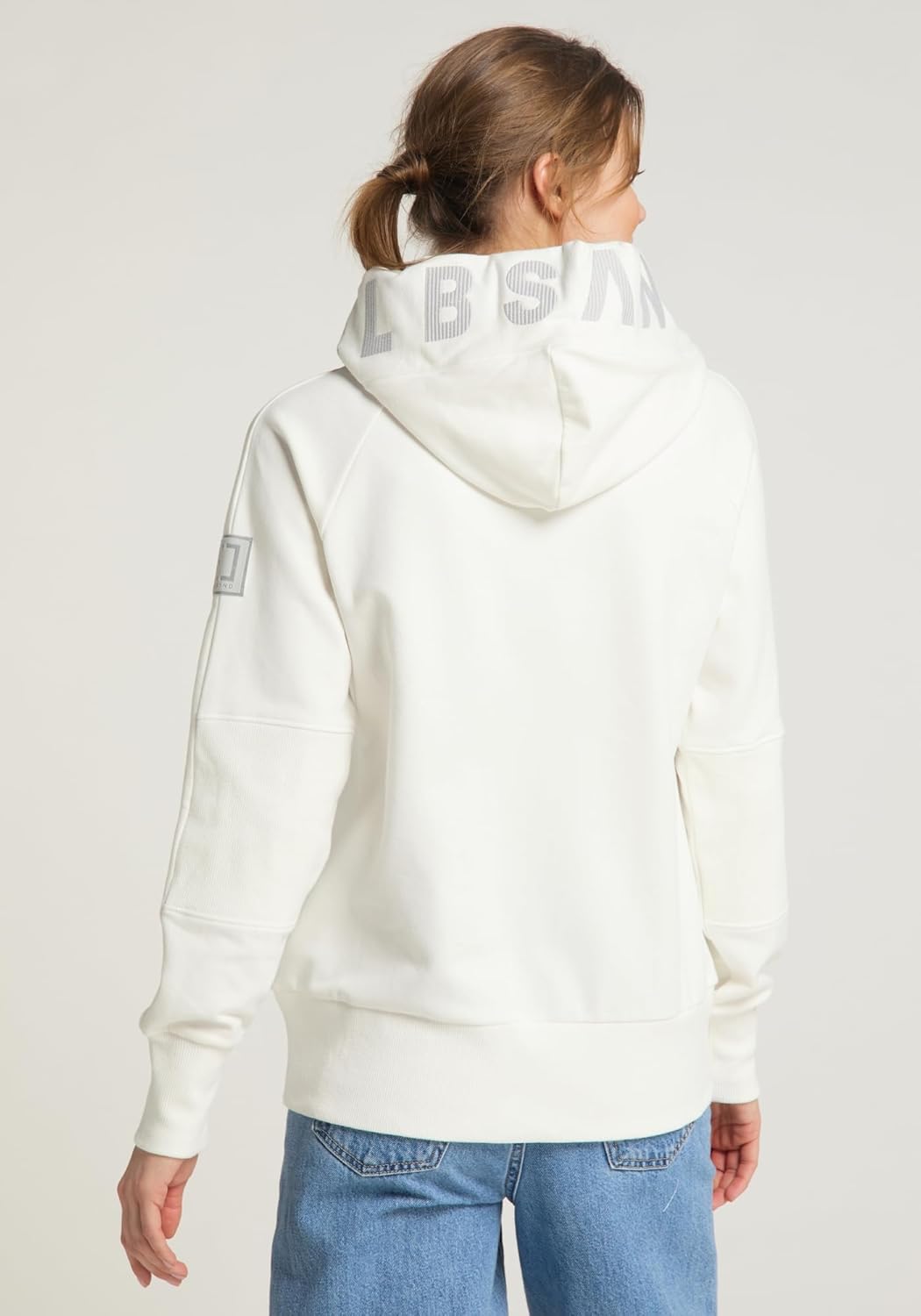 Elbsand Kelda Damen Sweatjacke mit Kapuze, Zip-Jacke, Reissverschluss XS Cloud White, XS Cloud White