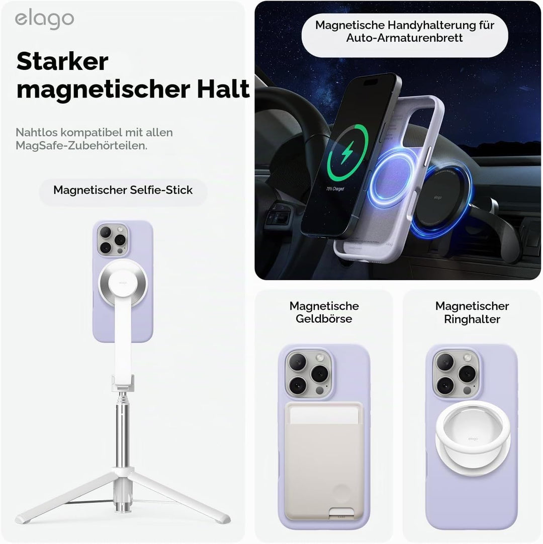 elago Magnetisch Silikon Hülle Kompatibel mit iPhone 16 Pro Max Hülle 6,9 Zoll, Kompatibel mit Allen