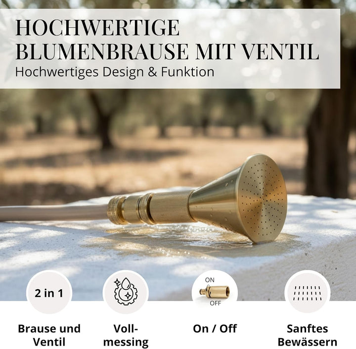 Livlig53 Blumenbrause Bloomy, Messing &amp; Aluminium, 1/2 Zoll, Premium, Bewässerungsbrause, Handbrause