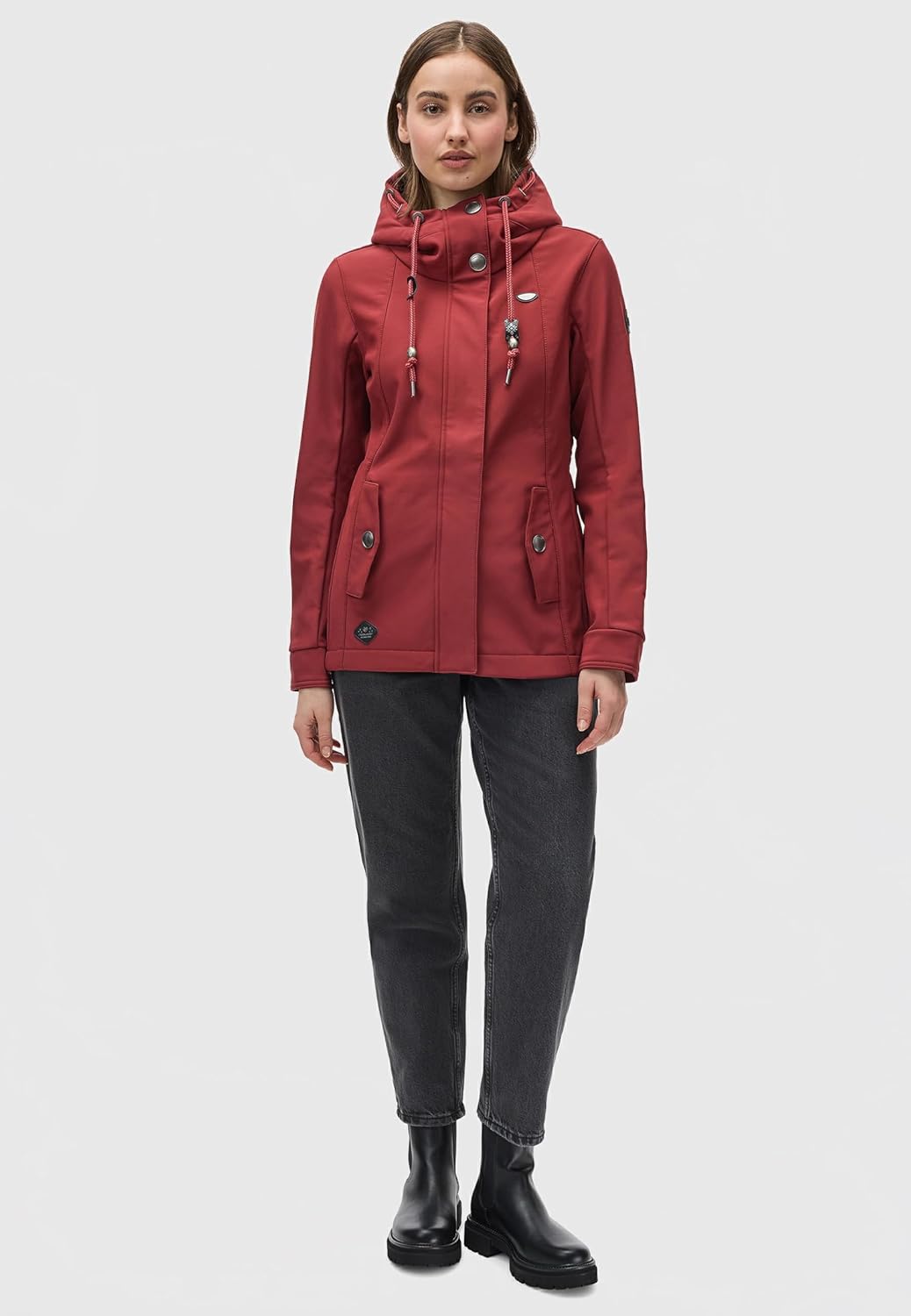 Ragwear Damen Übergangsjacke Funktionsjacke Softshelljacke wasserabweisend mit Kapuze Monadde Softsh