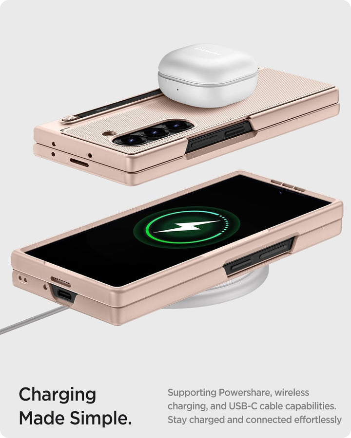 Miimall Kompatibel mit Samsung Galaxy Z Fold 5 Hülle mit S-Pen & Stifthalter, [Anti-SPY Displayschut