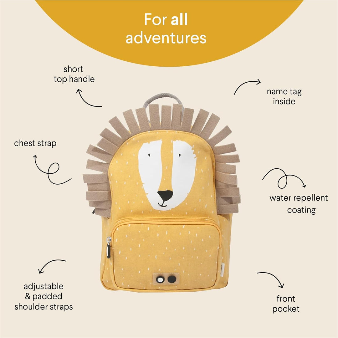 Trixie Rucksack - Rucksack für Kind - für Jungen und Mädchen - Kleiner Turnbeutel Dunkelgelb Mr Lion