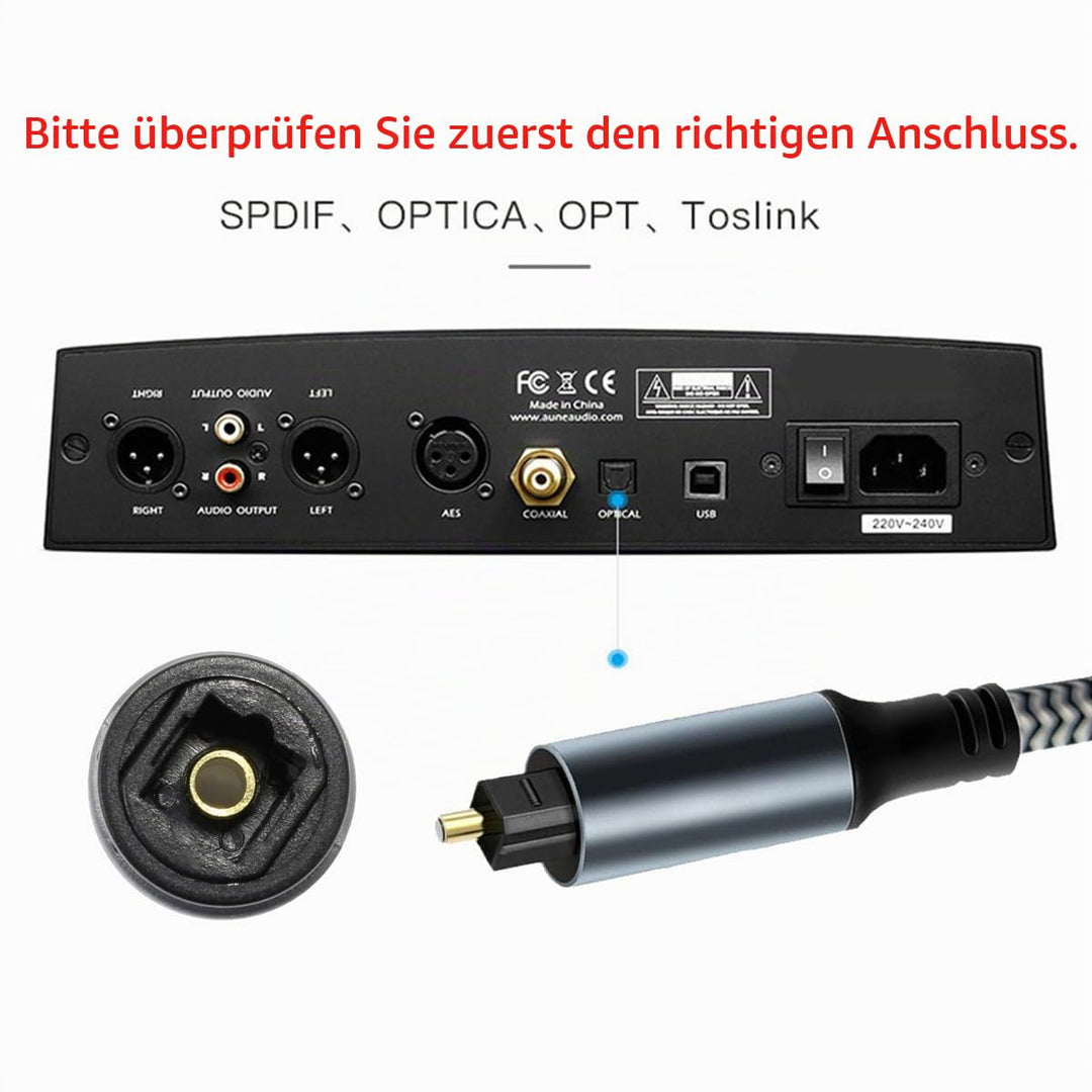 NFHK Typ-C auf SPDIF Toslink Optisches Audiokabel Opt-Stecker USB-C auf Digital Optical Fiber Optic