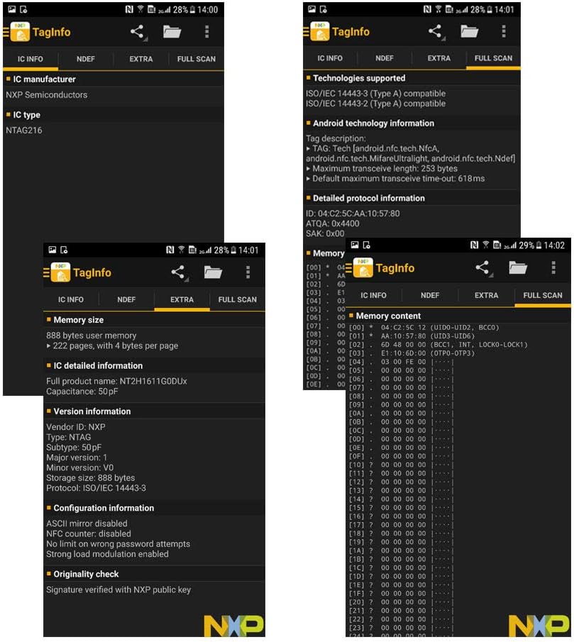 Fongwah 20x NTAG216 NFC Aufkleber mit 924 Bytes Speicher, Passwort Bestätigung protectionpcs,