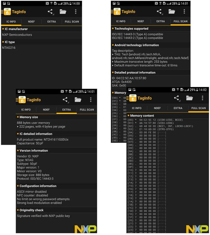 Fongwah 20x NTAG216 NFC Aufkleber mit 924 Bytes Speicher, Passwort Bestätigung protectionpcs,