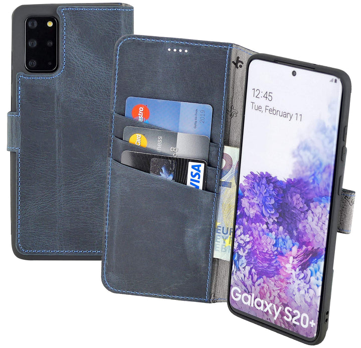 Suncase Book-Style Hülle kompatibel mit Samsung Galaxy S20 Plus Leder Tasche (Slim-Fit) Lederhülle H