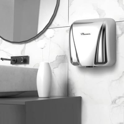 PLUSSEN Händetrockner für Gewerbe elektrischer Sensor Stilvolles Design Edelstahl-Finish schnelle Tr