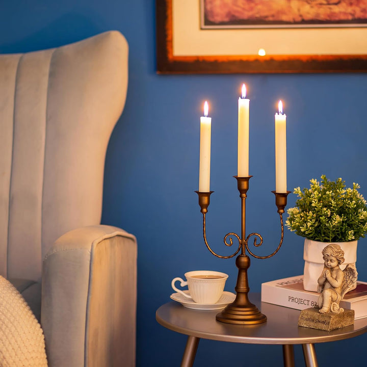 Sziqiqi Kerzenständer Kerzenhalter 3 Armig - 29.5cm Vintage Kerzenständer Dekorative Kerzenleuchter