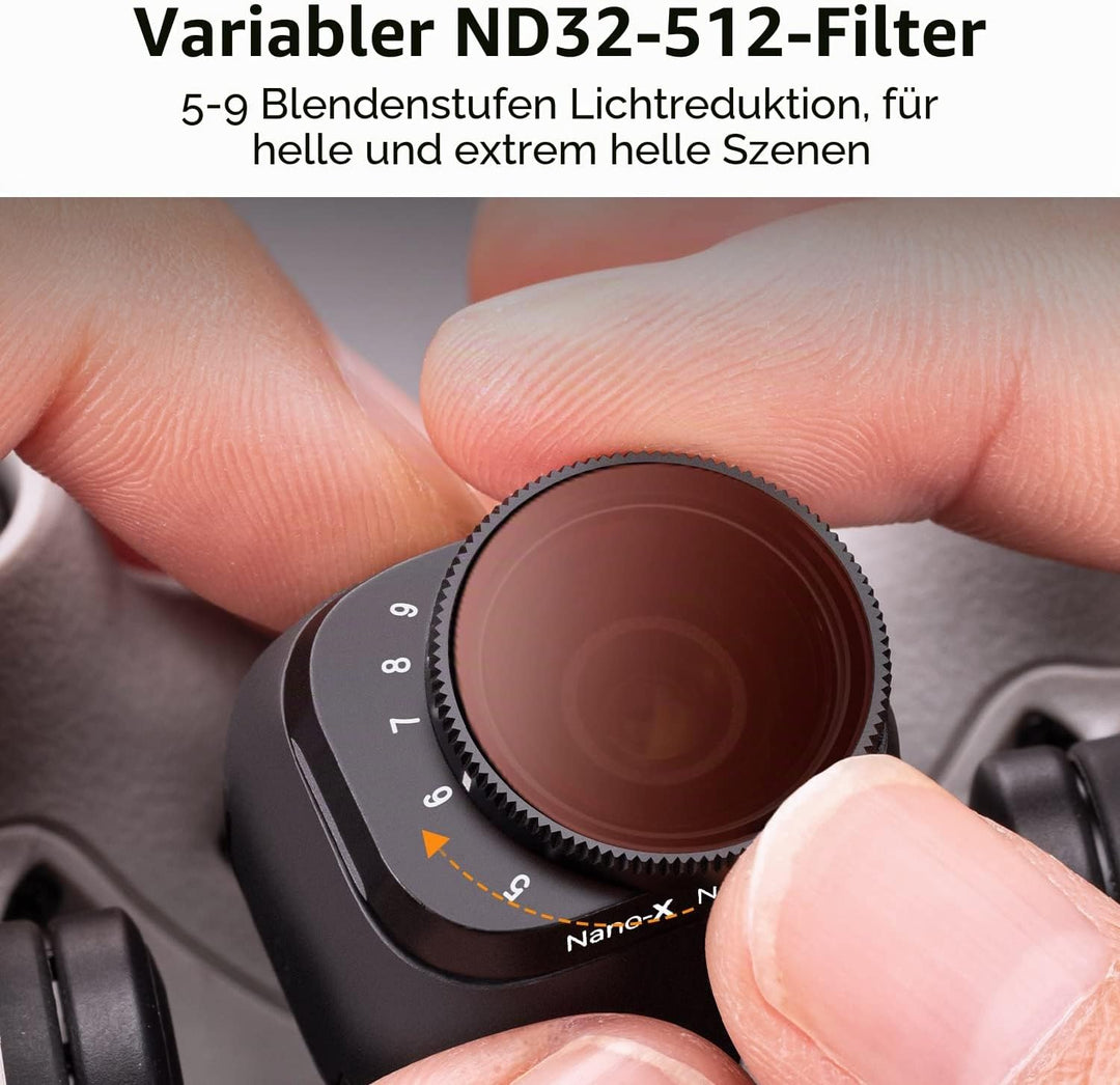 K&F Concept Mini 3,Mini 3 Pro ND Filter Set,Variable ND2-ND32 und Variabler ND Filter ND32-512,kompa