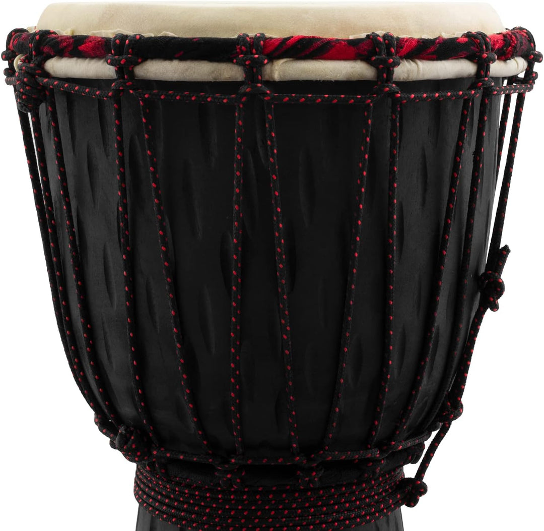 World Rhythm MDJ005 17,78 cm Djembe Student Serie Schwarz 7 Zoll Mit Seil aus Holz, Schwarz 7 Zoll M