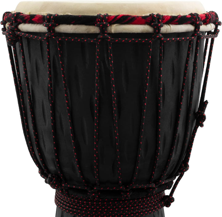 World Rhythm MDJ005 17,78 cm Djembe Student Serie Schwarz 7 Zoll Mit Seil aus Holz, Schwarz 7 Zoll M