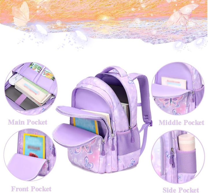 Schulrucksack Kinder Mädchen Grundschule Schultaschen Sets für Mädchen Kinderrucksack Daypack Gross