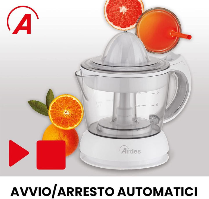 ARDES - ARSPRE02 TANGO Elektrische Zitruspresse 0.75l - Elektronische Zitruspresse mit Fruchtfleisch