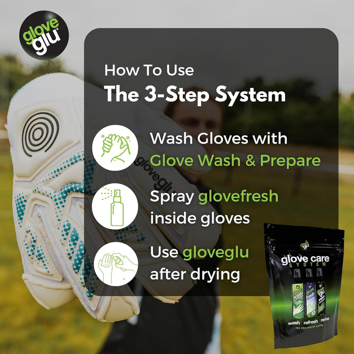gloveglu Glove Glue Glove Care System Torwarthandschuhe, 120 ml, 3 Stück, 900333, Mehrfarbig, Einhei