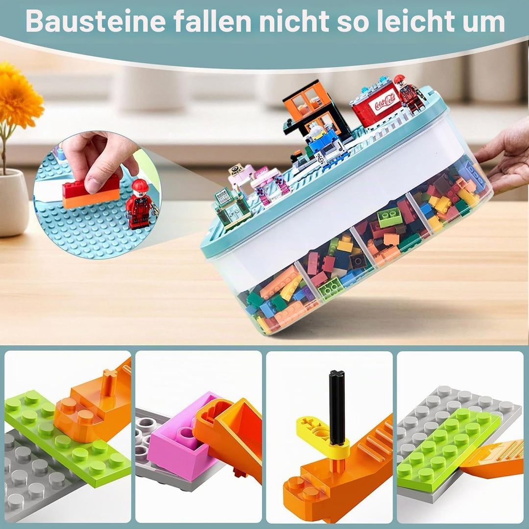 Aufbewahrungsbox Bausteine Aufbewahrungsbox mit Deckel,Kunststoff Sortierboxen Spielzeug Transparent